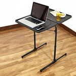 Bi3 Table Dual Top Multipurpose Laptop Study Dinning Portable Table Strong Adjustable Height (Midnight Black) - Metal