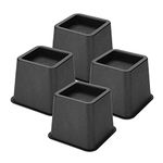 Adjustable Bed Risers, 4Pcs Heavy Duty Bed Risers Wide Feet Lift Stands with Secure Recess for Sofa Chairs, 7.4 x 3.5inch