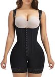 YIANNA Fajas Colombianas Moldeadoras Shapewear Tummy Control Body Shaper Postpartum Butt Lifting Compression Garment with Bones,YA7306-Black-3XL