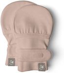 Goumi Baby Mitts, Anti-Scratch Newborn Mittens, Organic Soft Stay-On Mitts, Prevents Scratching (0-3 Months, Rose)