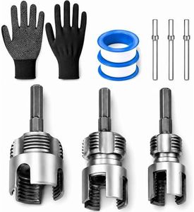 Bolooloo 2-in-1 Pipe Threading Tool for PPR/PVC Pipe, Internal & External Thread Cutter Set with Hex Shank Drill Adapter, 1/2" 3/4" 1" Die Heads for In-Wall Pipe Repair & Faucet Connection