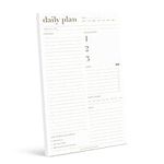 Bliss Collections Essential Daily Planner 6 x 9 with 50 Undated Tear-Off Sheets, Metallic Gold Organizer notepad to track productivity, your schedule, tasks, water intake, notes and more