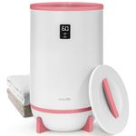 SereneLife Single Touch Towel & Blanket Warmer with Fragrant Disc Holder and LED Ring, Automatically Shut off Feature, Built-in Timer to Heat Towels for 15, 30, 45, or 60 minutes (Pink)