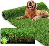 XLX TURF Thick Artificial Grass Rug 3 FT x 3 FT, 1" Pile Height, Indoor/Outdoor Dogs Synthetic Grass Patch, Fake Grass Mat for Balcony, Patio, Backyard Garden Lawn Landscape Decor, with Drainage Hole