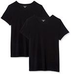 Amazon Essentials Women's Classic-Fit Short-Sleeve Crewneck T-Shirt, Pack of 2, Black, XL