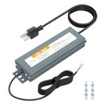 Arkare LED Driver 12V 60 Watts LED Power Supply Waterproof IP68 AC 110-240V to 12V DC 5A Low Voltage Transformer Ultra Thin Adapter 12 Volt Power Supply with Plug for LED Lights Surveillance Cameras