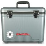 ENGEL UC19 19qt Leak-Proof, Air Tight, Drybox Cooler and Small Hard Shell Lunchbox for Men and Women in Silver