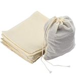 Irich 30 Pack Cotton Muslin Bags, Reusable Mesh Bags with Drawstring - 100% Organic Muslin Bags for Store Spices, Crafts, Soap or Slag Filtration, Soaking Medicinal Liquor (15 * 20 cm)