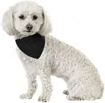 Mechaly Solid Cotton Dog Bandana Triangle Bibs - Small and Medium Pets (Black)