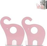 NC Children's Bookends Elephant Creative Kids Iron Books Stationery Simple Tables Children Animal Bookend 1 Pair 19 x 12 cm (Pink)