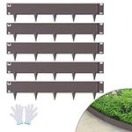 VEVOR Steel Landscape Edging, 5-Pack Steel Garden Edging Borders, 39" L x 4" H Strips, Hammer-in Edging Border, Bendable Metal Landscape Edging for Yard, Garden, 3.15" Spike Height, Rustic Brown