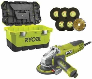 Meuleuse d'angle RYOBI - 1010W - 125mm - 1 coffret de rangement - RAG1010-125TA6