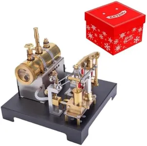 Steam Engine Model with Boiler DIY Kit, SE-01 Full Metal Beam Engine Steam Engine Model Kit That Works with Centrifugal Regulator (84PCS)
