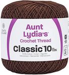 Coats Crochet 154-131 Aunt Lydia's Crochet, Cotton Classic Size 10, Fudge Brown