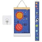 Baby Growth Chart, HUYU Kids Height Chart Canvas Wall Hanging Measuring Rulers for Kids Boys Girls Room Decoration Nursery Removable & Wipeable Height and Growth Chart 7.9 x 79 inch (Starry Blue)