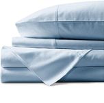 CCWB 750 Thread Count Sateen Finish Hotel Quality Egyptian Cotton Bed Sheets with Pillow Covers (Sky Blue, King) - 4 Pieces Sheet Set