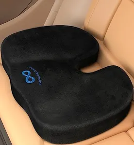 Everlasting Comfort Upgraded Car Seat Cushion w/Premium Memory Foam for Back Pain, Tailbone Pain, Sciatica - Pressure Relief Seat Cushion for Car Seat Driver, Truck Driver, Booster for Short People