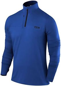 TCA Men's Fusion Pro Quickdry Long Sleeve Half-Zip Running Shirt - True Blue, Small