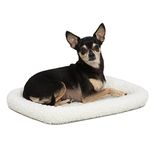 MidWest Homes for Pets 45.72 cm (18-Inch) Long White Fleece Dog/Cat Bed; Comfortable Bolster Dog Bed, Fits a 45.72 cm (18-Inch) Long Dog Crate, Easy Maintenance Machine Wash & Dr, White, Model 40218