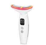 Face Massager，Anti-Wrinkle Face Device- 2024 NEW，Tightening Beauty Toning Device，with 45 ±5°C Heat and 7 Colors 3 Massage Modes for SkinTightening & Neck Lifting EMS Massage Face Toning Firming(White)