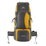 TRAWOC STONEX 60 Ltr Travel Backpack Trekking Rucksack bag for Men & Women Travel Bag Hiking Backback, Yellow, 3 Year Warranty, HK001