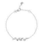ZAVYA 925 Sterling Silver Cubic Zirconia Leaf Rhodium Plating Chain Bracelet | | Gift for Women and Girls | With Certificate of Authenticity and 925 Hallmark