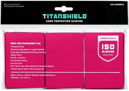 TitanShield Premium Viva Magenta 150 Sleeves Standard Size Board Game Trading Card Sleeves Deck Protector for Magic The Gathering MTG, Baseball Collection, Dropmix