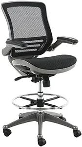 Harwick Evolve All Mesh Heavy Duty Drafting Chair, Gunmetal Finish