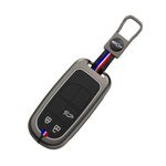 Ashar Key Hub Metal Car Key Cover Compatible for Jeep Compass, Trailhawk Smart Key