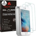 TECHGEAR [2 Pack] GLASS Edition for iPhone 6s, iPhone 6 (4.7 Inch) - Genuine Tempered Glass Screen Protector Guard Covers Compatible with Apple iPhone 6s, iPhone 6