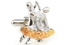 Dancer Ballroom Salsa 2 Tone Cufflinks with a Presentation Gift Box