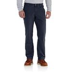 Carhartt Men's Rugged Flex Relaxed Fit Canvas Work Pant, Navy, 26W x 32L