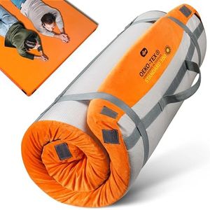 Gaialoop 4 INCH Thick Foam Camping Mattress [Car/Tent/Cot] 30D Foam Portable Floor Sleeping Mat Cot Pad Roll Up Mattress for Guests Sleepovers RV Truck Camper