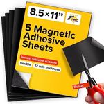 X-bet MAGNET Magnetic Sheets with Adhesive Backing - 5 PCs Each 8.5” x 11” - Flexible Magnet Sheets with Self Adhesive - Sticky Magnetic Paper for Photo and Picture Magnets - Craft Magnet Stickers