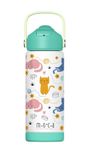 MOCA Kids Water Bottle for Girls | 500ml Stainless Steel Leakproof Bottle with Straw | BPA-Free Insulated Thermos for School, Travel & Daily Use (Puffies)