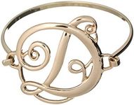 Jewelry Nexus D Monogram Filigree Designer Gold-Tone Wire Bracelet