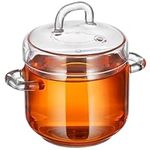 hemoton Simmer Pot Potpourri Simmer Pot 1 Set Glass Pot with Lid Tray Noodle Bowl Steam Soup Bowls for Home Kitchen Egg Custard Medicinal Birds Nest Tonic 350ml Glass Cooking Pots