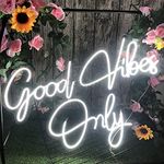 Neon Sign good vibes only Sign for Bachelorette Party Engagement Party First Birthday Favors, Birthday Party etc Party,Size- 5838cm LED Tube Sign for Wall Decor.