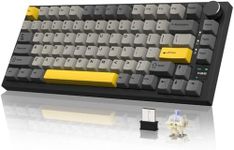 AJAZZ AK820PRO Wireless Mechanical Keyboard,2.4GHz/BT5.0/USB-C Gaming Keyboard 75% Layout 81 Keys with TFT Color Display&CNC Knob,RGB Backlight Hot-Swap,PBT Keycap,4000mAh Battery-Gray(Linear Switch)