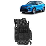 KINGSWAY® Premium 7D Car Floor Mat Compatible with Toyota Urban Cruiser Hyryder (Year 2022 Onwards) - Complete Set of 3 Pcs, Double Layer Luxury Car Foot Mats - 100% Waterproof and Washable, Black