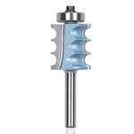 KEENTECH Triple Beading Router Bits with 1/4" Shank, 7/8" Cutting Diameter, 1" Cutting Depth, Industrial Grade High Performance Cutting Tool for Woodworking, Blue (KT09021604)