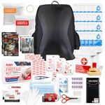 72HRS Essential Emergency Preparedness Kits - 3 Day Survival Backpack or Bug Out Bags for Earthquake, Hurricane, Tornado, Flood, Tsunami, Wildfire, Bad Weather, Nuclear Disaster (Black 2 Person)