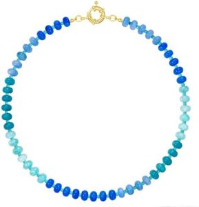 KELORIS PATH Beaded Gemstone Necklaces for Women, Boho Colorful Bead Choker Necklace, Natural Stone Handmade Summer Jewelry for Beach (Brave)