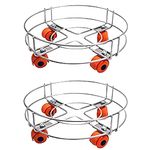 Heavy & Strong Stainless Steel Cylinder Trolley with Wheels | Gas Trolly/LPG Gas Cylinder Stand (Pack Off 2)