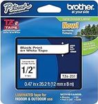 Brother Tape, Laminated Black on Wh