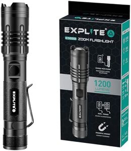 EXPLITE Rechargeable Flashlight USB-C Magnetic Zoom Dual Power 3AAA, Camp Lantern Flashlights Diffuser 1200 High Lumens, Powerful Tactical Flash Light Torch for Home, Emergency, Police