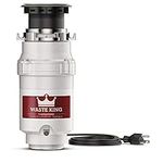 Waste King 1/2 HP Garbage Disposal with Power Cord for Kitchen Sink Food Waste, L-1001