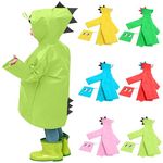 Kids Cute Dinosaur Raincoat UK Deals Waterproof Rain Jacket Hooded Rain Poncho Toddler Boys Girls Raincoats Outwear Reusable Rainwear Outdoor Camping, Emergency Situations, Travel for 1-6 Years