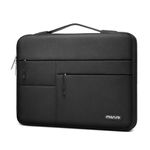 MOSISO 360 Protective Laptop Sleeve Compatible with MacBook Air 13 inch A2337 M1 A2179 A1932 2018-2022/Pro A2338 M1 A2251 A2289 A2159 A1989 A1706 A1708 with Belt&3 Horizontal Parallel Pockets, Black