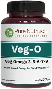 Pure Nutrition Vegan Omega 3-5-6-7-9. Offers 600mg of Vegan Omega per serving | Supports Heart, Brain and Joints Health | 120 Softgels